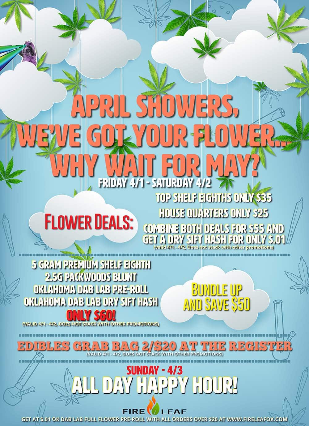 April Showers, We’ve got the flower 4/1 – 4/3