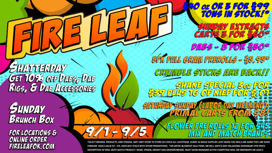 Amazing Deals for Labor Day Weekend @ Fire Leaf