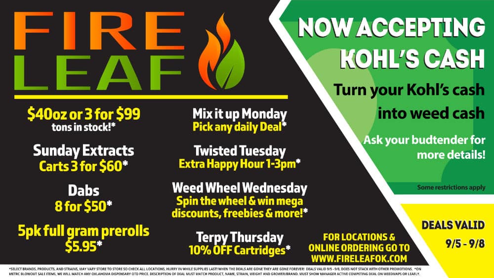 Weekly Dispensary Deals @ Fire Leaf & News