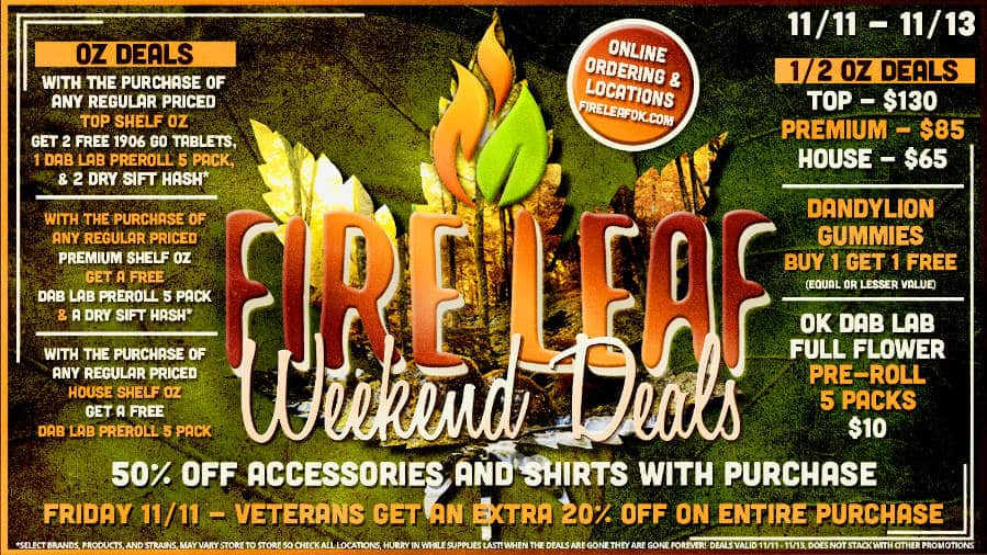 Weekend Deals @ Fire Leaf (11/11/22 – 11/13/22)