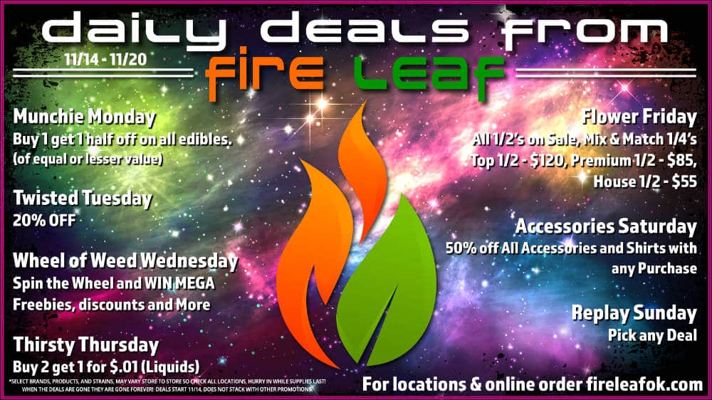 Daily Specials at Fire Leaf Dispensary