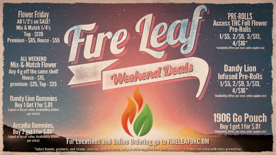 Weekend Deals at Fire Leaf 1/6/23 – 1/8/23