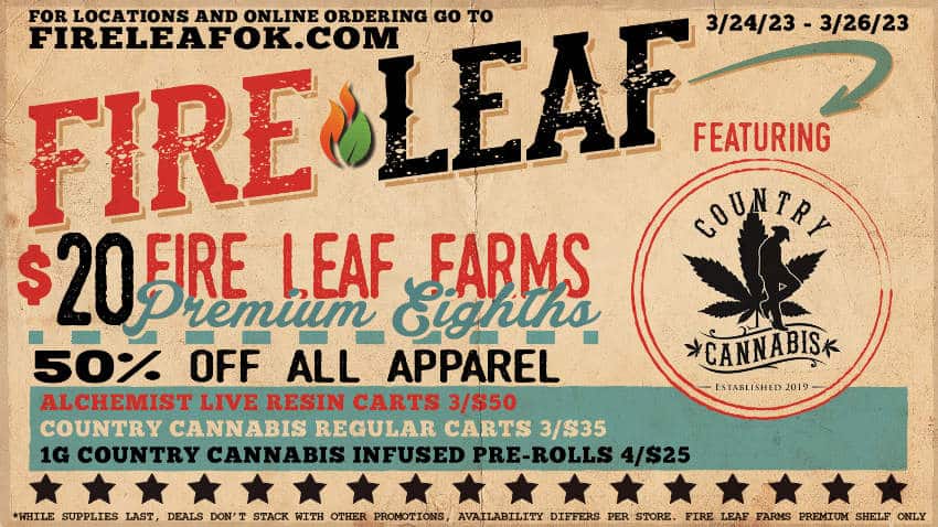 Fire Leaf Weekend Deals 3-24-23 to 3-26-23